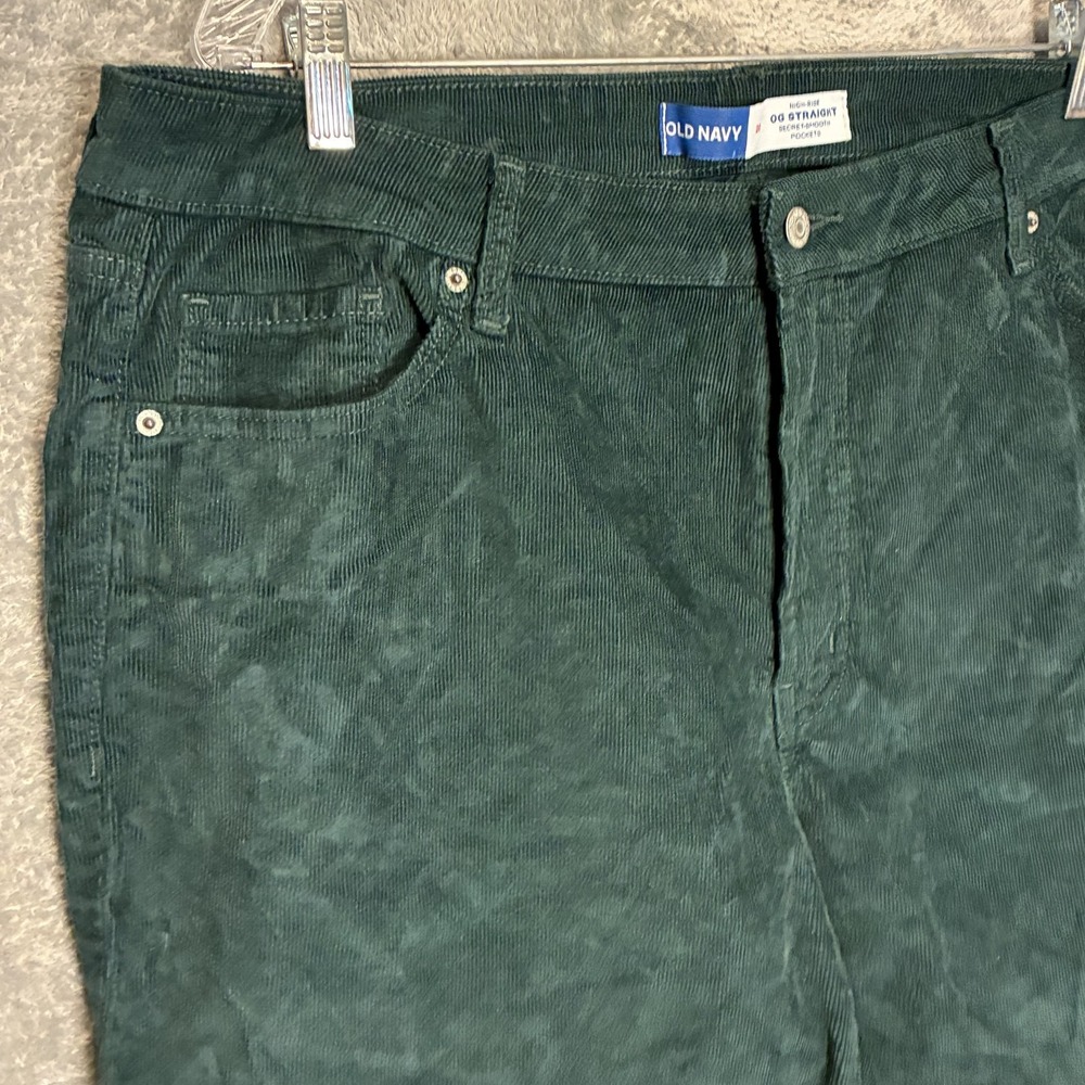 Old Navy Womens High Rise OG Straight Corduroy Pants 20 Plus Emerald Green NWT